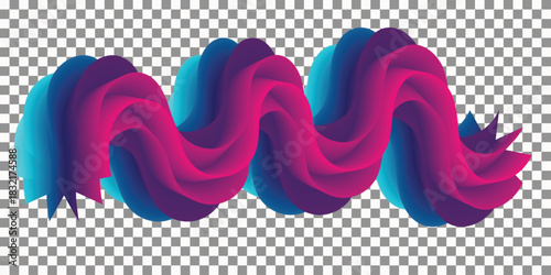 Abstract fluid gradient wave shape in vibrant pink and blue colors