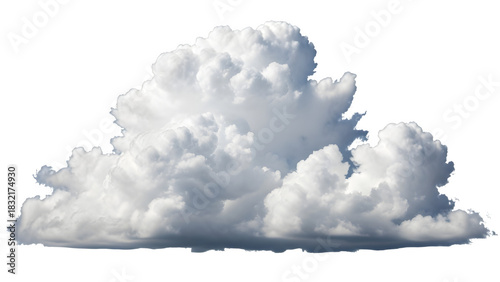 Large cumulus cloud isolated on transparent background