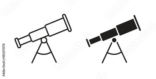 Boat Telescope icon vector design. icon doodle hand drawn.