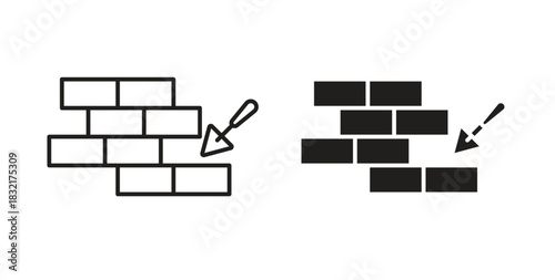 Brickwork icon vector design. icon doodle hand drawn.