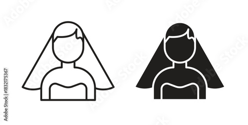 Bride icon vector design. icon doodle hand drawn.