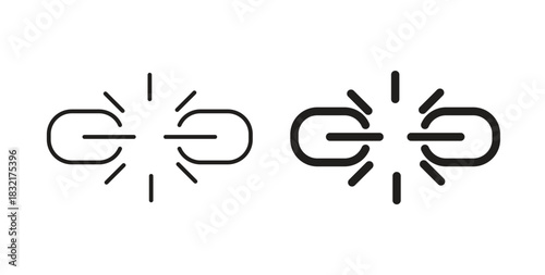 Broken link icon vector design. icon doodle hand drawn.