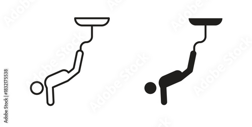 Bungee jumping icon vector design. icon doodle hand drawn.