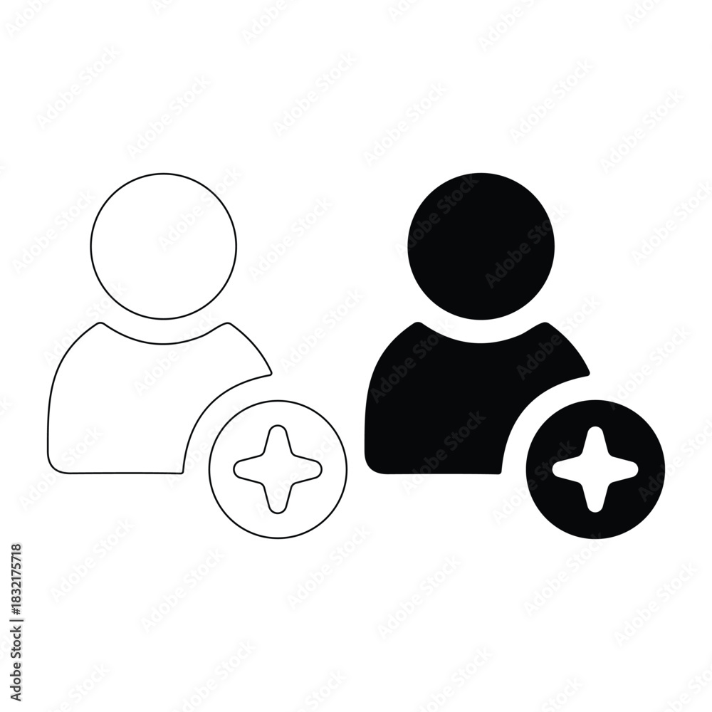 Obraz premium Set of two money icons, one outline and one filled, showing stacks of coin and money bag with dollar sign, isolated on white background