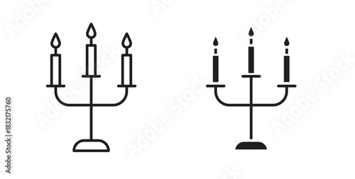 Candelabra icon vector design. icon doodle hand drawn.