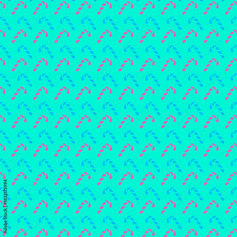 Fototapeta premium Candy Cane Pattern on Teal Background