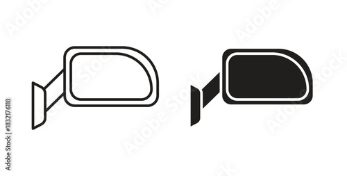Car wing mirror icon vector design. icon doodle hand drawn.