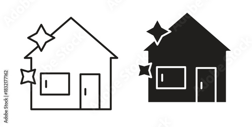 Clean house icon vector design. icon doodle hand drawn.