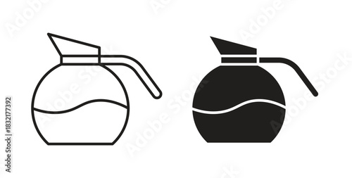 Coffee pot icon vector design. icon doodle hand drawn.