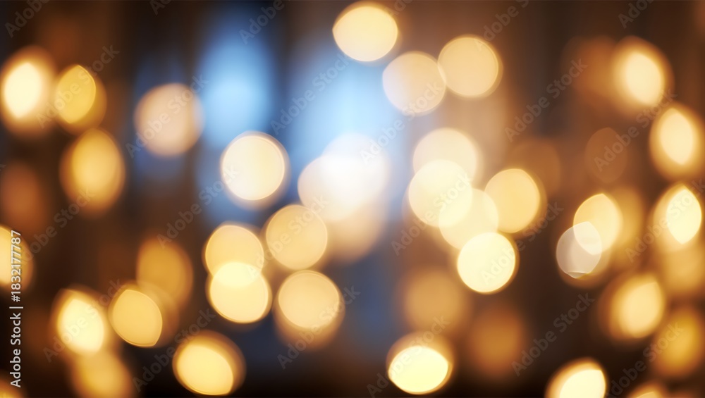 Obraz premium Soft focus background of warm golden lights and blurred blue tones