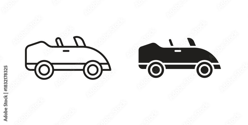Obraz premium Convertible car icon vector design. icon doodle hand drawn.