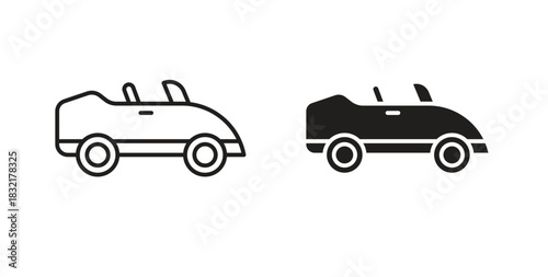 Convertible car icon vector design. icon doodle hand drawn.