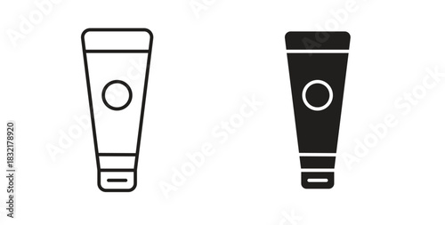Cream tube icon vector design. icon doodle hand drawn.