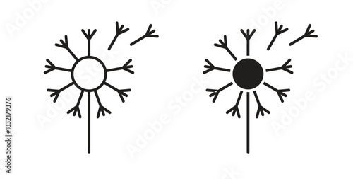 Dandelion icon vector design. icon doodle hand drawn.