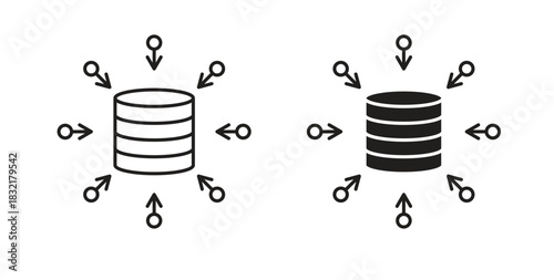 Data aggregation icon vector design. icon doodle hand drawn.
