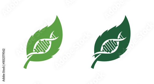Nature meets science: dna helix in green leaf design for biotech concepts