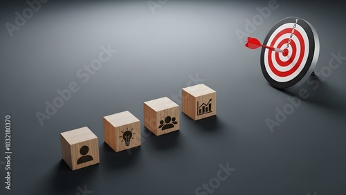 Target your business goal with a 3D real estate construction sale vector illustration