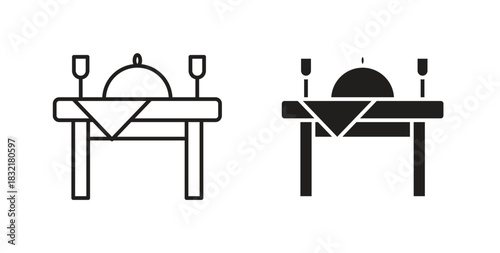 Dining table icon vector design. icon doodle hand drawn.