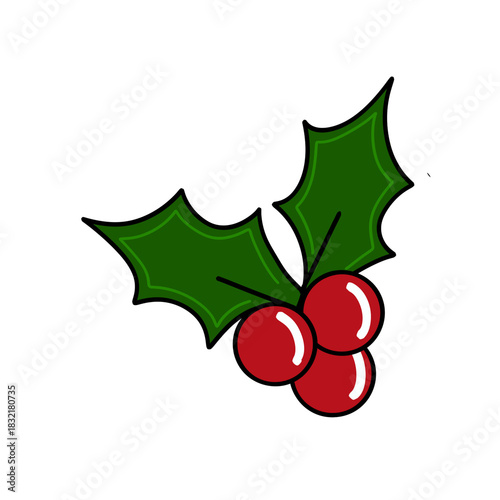 Festive Christmas icon vector illustration	

