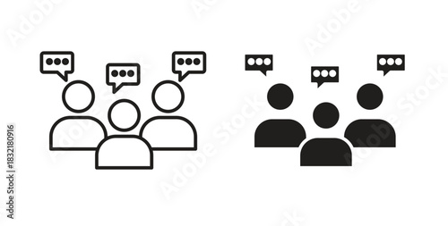 Discussion icon vector design. icon doodle hand drawn.