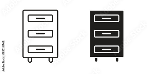 Dresser icon vector design. icon doodle hand drawn.
