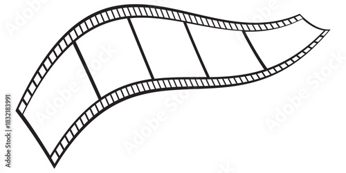 Black film strip icon simple design. Cinema, movie and photography film strip template. vector illustration. EPS 10.