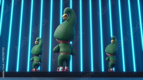 Cartoon elf dancing hip hop