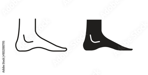 Foot side view icon vector design. icon doodle hand drawn.