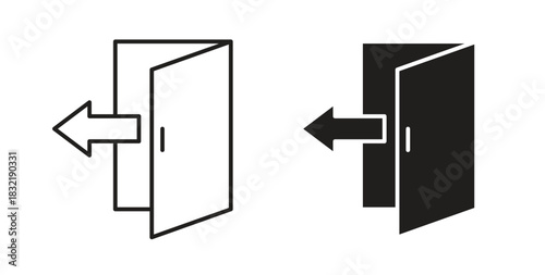 Logout icon vector design. icon doodle hand drawn.