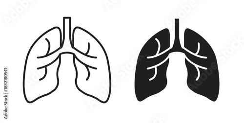 Lungs icon vector design. icon doodle hand drawn.