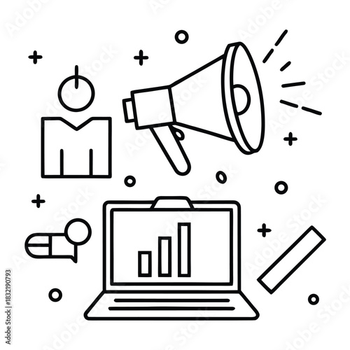 Boost your business with data driven marketing and reach your target audience, a modern minimalist design for your campaign