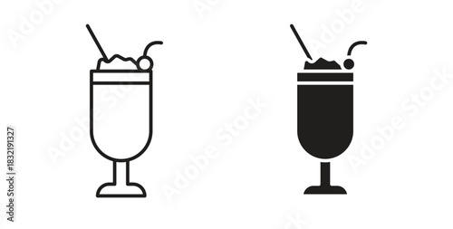 Milkshake icon vector design. icon doodle hand drawn.