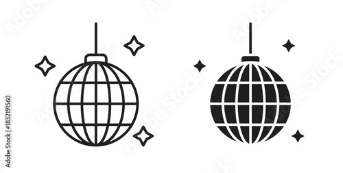 Mirror ball icon vector design. icon doodle hand drawn.