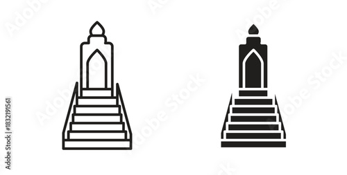 Minbar icon vector design. icon doodle hand drawn.