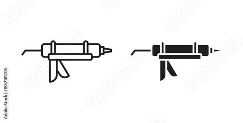 Caulk gun icon vector design. icon doodle hand drawn.