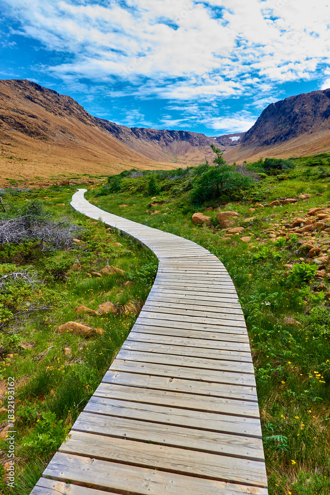 Fototapeta premium The view of Tablelands Trail, Gros Morne National Park, Newfoundland, Canada