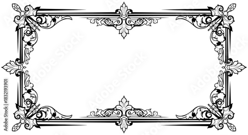 Elegant floral frame for invitation design, adds a touch of classic beauty easily
