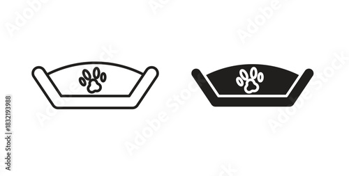 Pet bed icon vector design. icon doodle hand drawn.