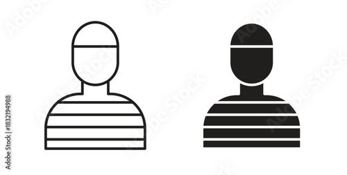 Prisoner icon vector design. icon doodle hand drawn.