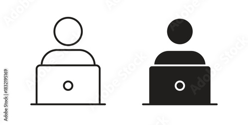 Programmer icon vector design. icon doodle hand drawn.