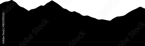 Dramatic mountain range silhouette, perfect for adventure logos, nature themes, and stunning backgrounds, evoking strength, resilience, and the call of the wild