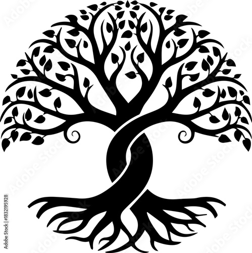 Stunning tree of life symbol representing growth, connection, and family heritage, perfect for spiritual, ecological, or genealogical projects