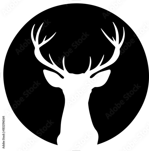 Majestic deer silhouette design, originally a scalable vector graphic, perfect for logos, branding, and wildlife themes, conveys strength and elegance