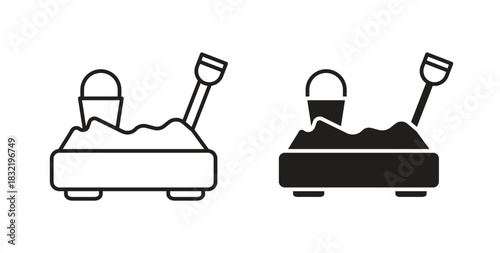 Sandbox icon vector design. icon doodle hand drawn.