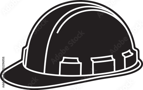 Hard hat icon vector illustration. Safety helmet silhouette for builder or engineer. construction helmet icon. Safety helmet.