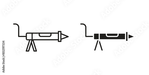 Sealant gun icon vector design. icon doodle hand drawn.