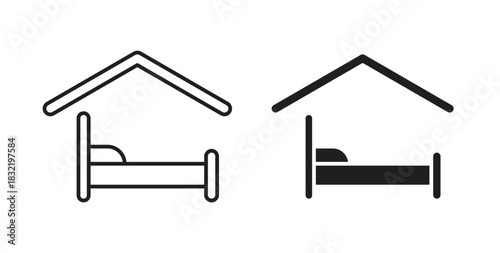 Shelter beds icon vector design. icon doodle hand drawn.