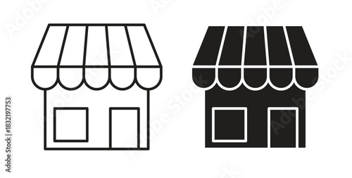 Shop icon vector design. icon doodle hand drawn.