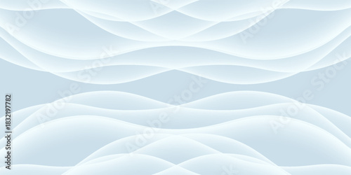 Wide waves snowdrifts landscape shapes on gray background