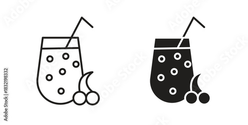 Smoothies icon vector design. icon doodle hand drawn.